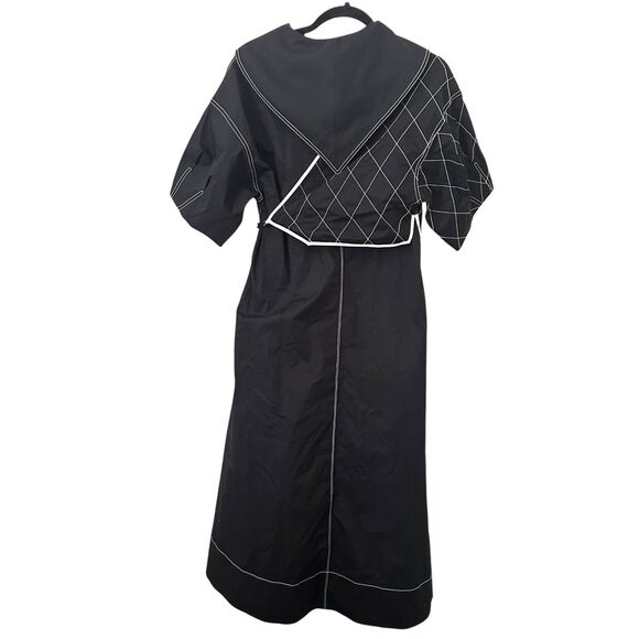 TORY BURCH Diamond‎ Topstitch Sailor Dress Black NWT Sz 2 - Picture 4 of 8